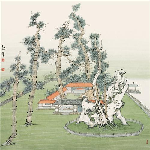 桃花源系列之《春和景明》68cm×68cm