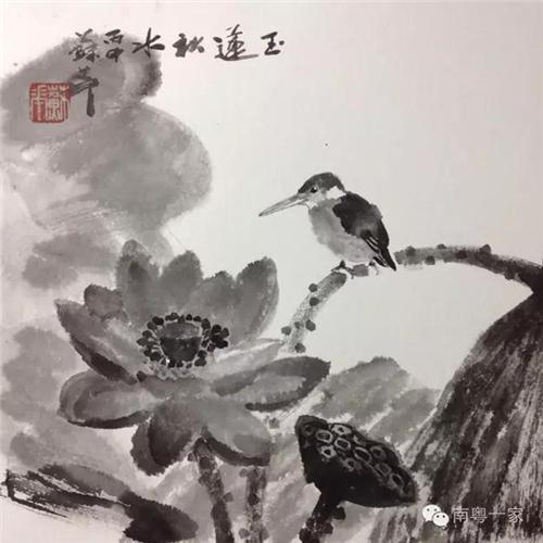 《玉莲秋水》40×40cm2016年