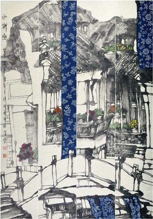 《水乡恋》180×127cm 2013第七届上海美术大展