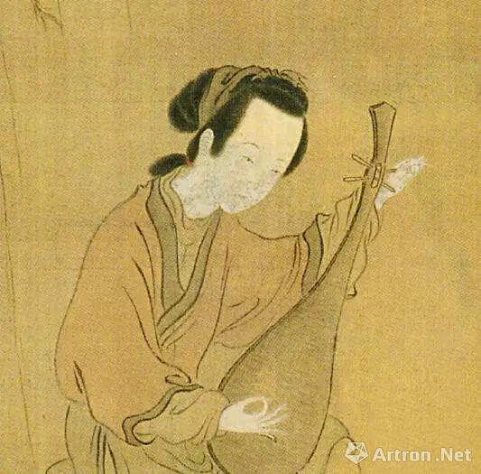 清 华喦 《桃柳仕女图》(局部)