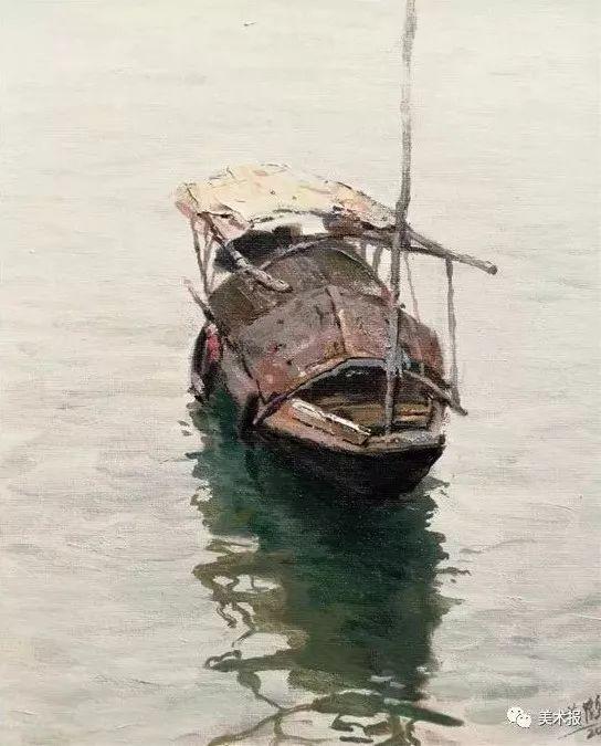 黄鹤 听水系列 30×24cm 油画