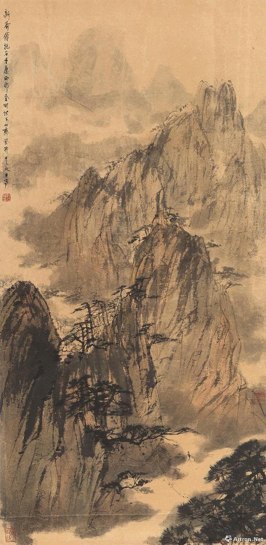 傅抱石 《松山策杖》 356.5万 中国嘉德2017年秋拍葱郁亭藏近现代书画集珍专场