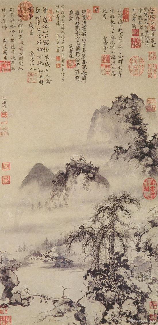 曹知白  《山水图》台北故宫博物院藏