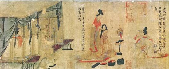 晋 顾恺之 女史箴图局部(唐摹本) 绢本设色 大英博物馆藏