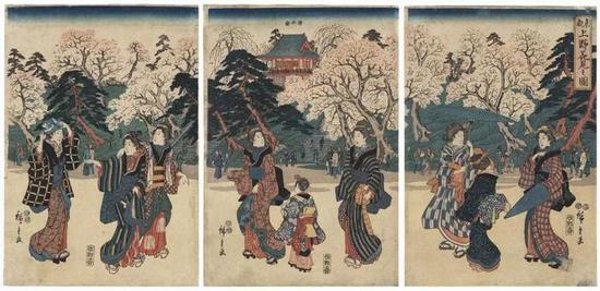 　Raiko and His Men Killing the Shuten-doji | 歌川芳虎 | 初版浮世绘 | 36cm x 74cm | 1847-1852