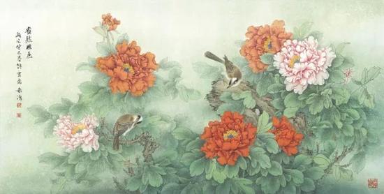 盎然国色  68cm×138cm