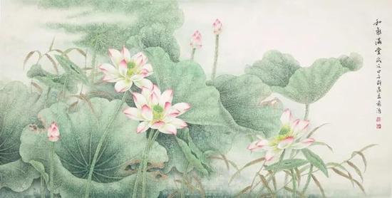 荷气满堂 68cm×138cm