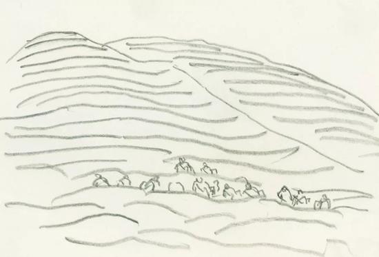 姥山 1984年 纸本铅笔 12×17cm
