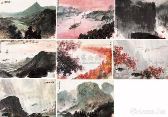 傅抱石 《毛主席诗意册》(8开) 1980万元 中贸圣佳2003年秋拍