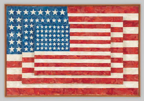 贾斯培·琼斯，《三面旗帜》（Three Flags ），1958。图片： © Jasper Johns / Licensed by VAGA， New York， NY