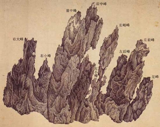 吴彬《十面灵璧图》第一图：前正面