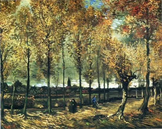 Lane with poplars near Nuenen， 1885