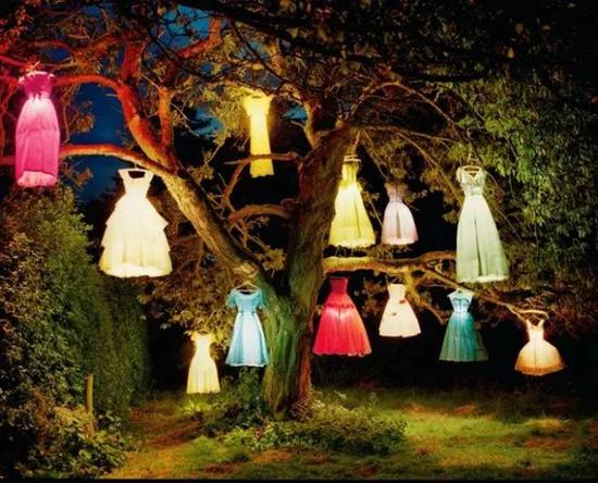 2004年意大利版《Vogue》杂志中蒂姆·沃克尔( Tim Walker)的作品《衣灯树》