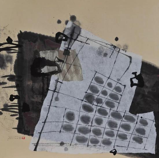 沈建国 井园系列17-6,2纸本综合 -68CMX68CM