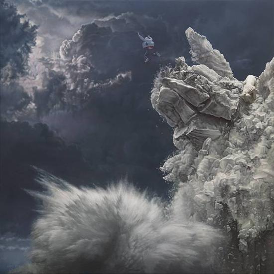 EDGE OF THE WORLD 2014, Oil on canvas, 100 x 100cm
