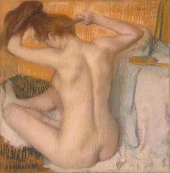 Edgar Degas， Woman Combing her Hair （1885） （Photo： Hermitage via Wikimedia Commons）