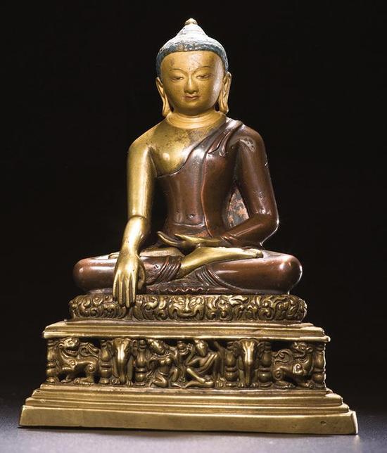 帕拉11世纪 至稀至珍双色铜合铸释迦牟尼成道像 成交价：2530万元 中国嘉德2016年春拍
