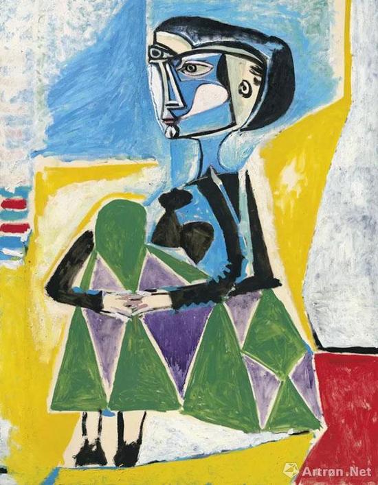 No.16 巴布罗・毕加索《抱膝坐着的女子 (杰奎琳)》，成交价：3687.5万美元