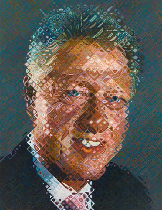 查克·克洛斯为威廉·克林顿创作的肖像，2006。图片：Courtesy of the National Portrait Gallery