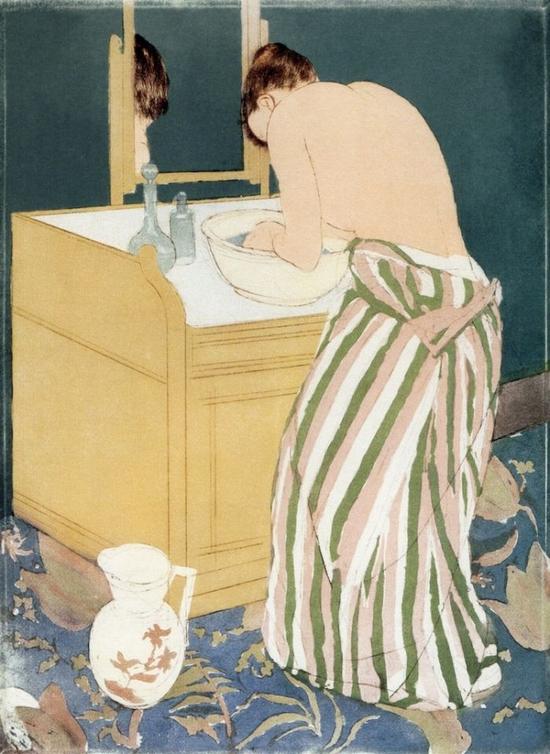 Mary Cassatt， Woman Bathing （1890-1891） （Photo： National Gallery of Canada via Wikimedia Commons）