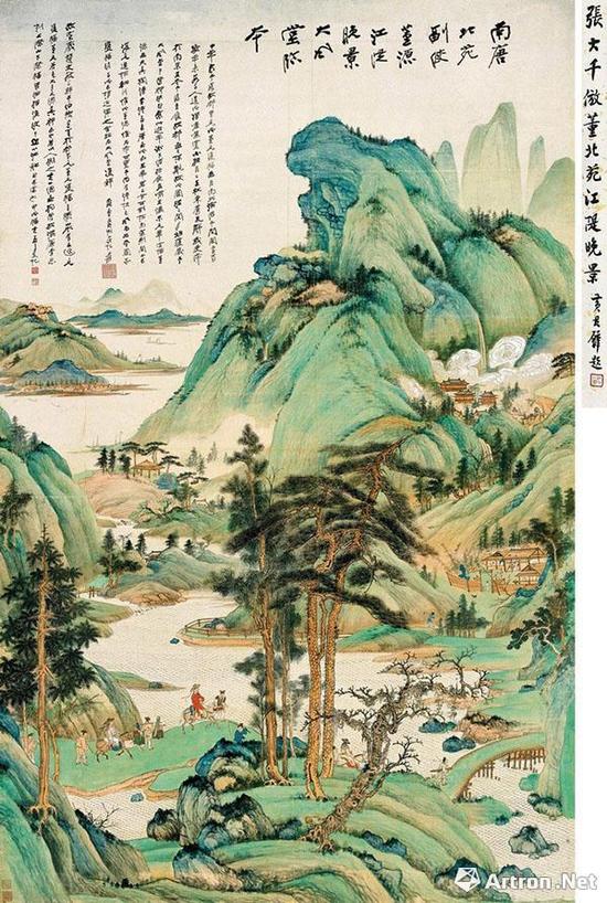 张大千 《江堤晚景》 1.32亿 中国嘉德2017年秋拍
