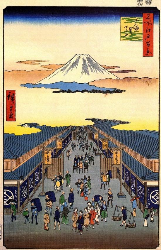 Hiroshige， Sugura street （1836） （Photo： Visipix via Wikimedia Commons）