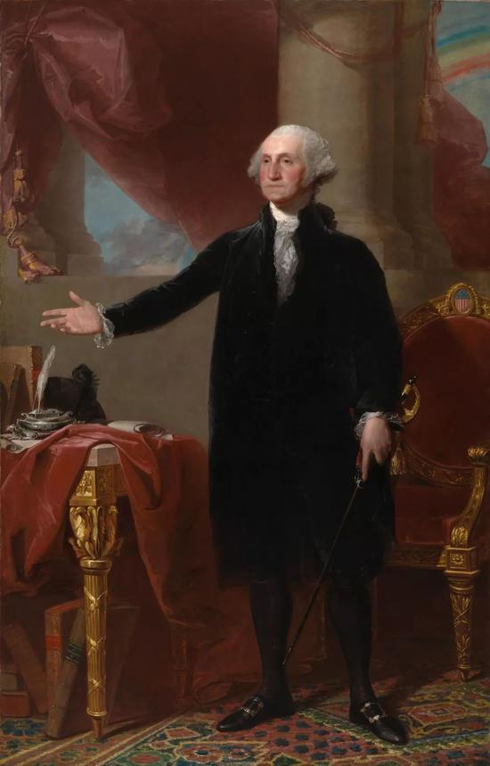 吉尔伯特·斯图尔特，《Lansdowne portrait of George Washington》，1796。图片：Courtesy of the National Portrait Gallery