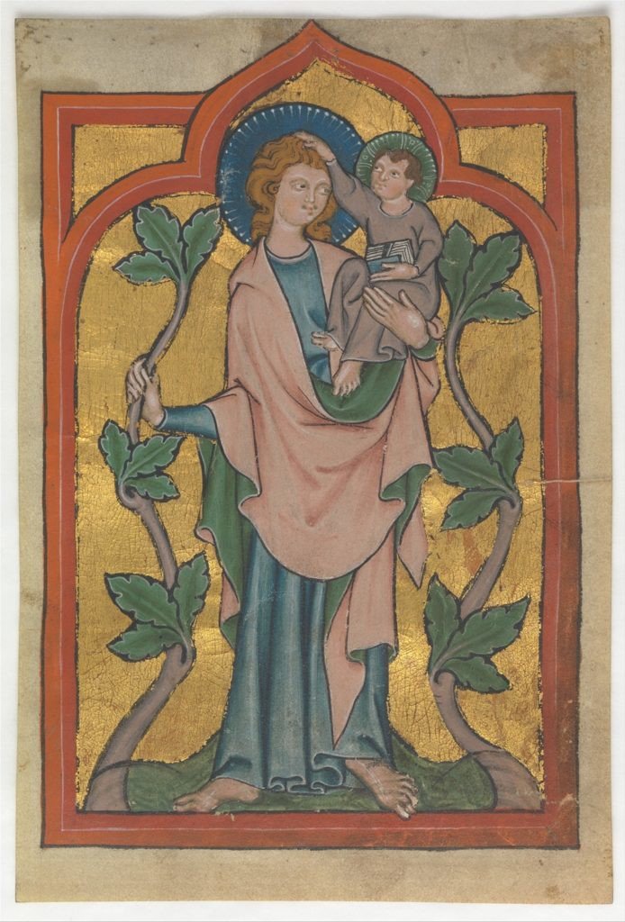 《守护神克里斯托弗手抱基督》，14世纪。图片：Courtesy of the Metropolitan Museum of Art