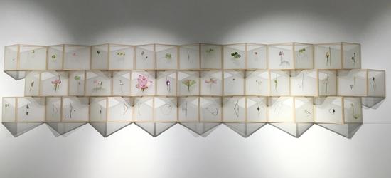 梁雪芳（中国），《禅荷影思》系列，丝线，120×500cm,2015