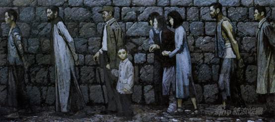 李天祥、赵友萍 《永恒的怀念》 《路漫漫》组画之一 178×400cm 布面油画1982年