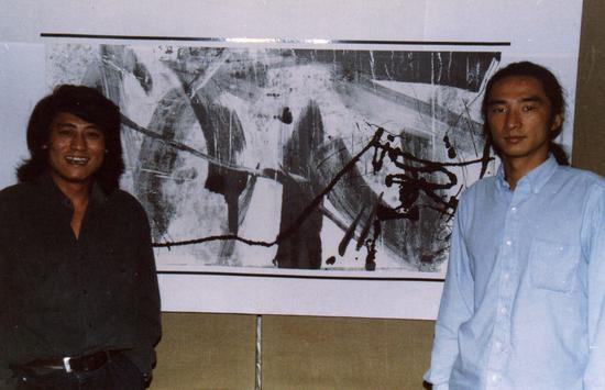 郑连杰作品展 北京保利大厦与唐朝乐队主唱丁武1991