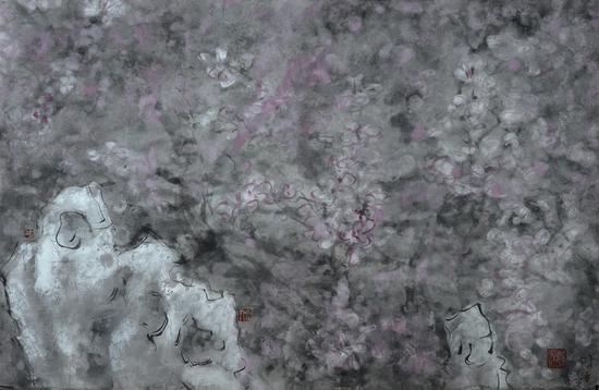 桃花源系列一之十五 纸本水墨 44×67.4cm 2012-2018