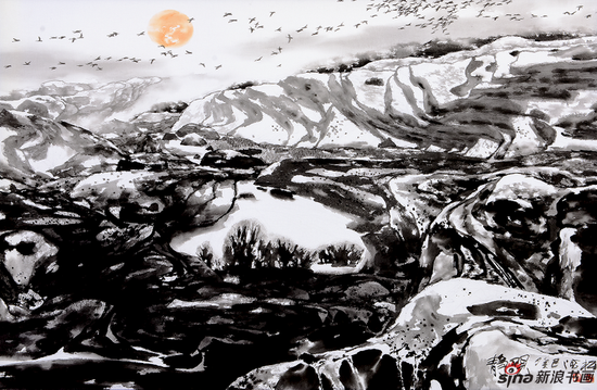 《静观之二》 (布本、水墨、丙烯,2013年)