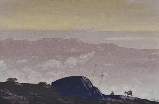 拜尔斯沃?森 路旁神龛 纸上水彩、蛋彩 8.5×5.5cm 1914 印度国家现代艺术馆藏