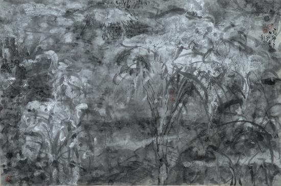 秋月白 纸本水墨 45.5×69.1cm 2013