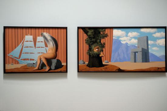 马格利特,《魔域》(The Enchanted Domain),布面油画,1953年