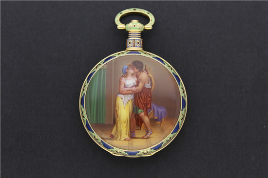 Somlo Antiques_Enamel pocket watch by Moser and Cie