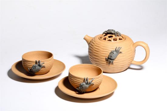 蟹篓茶具 艺术家何挺初作品