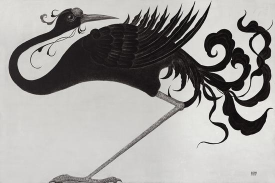 毕方 200x300cm，布面丙烯，2020年，