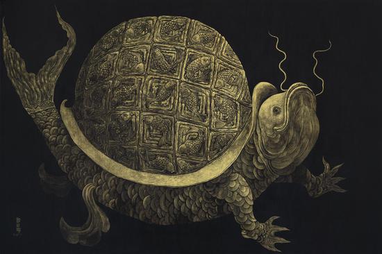 䰷鱼，200x300cm，布面丙烯，2020年