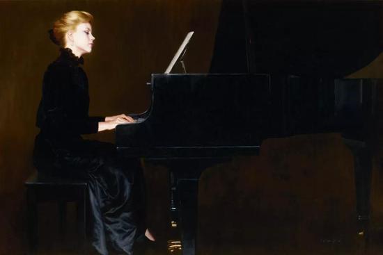 陈逸飞 夜莺之声 1980年代 布面 油画 130×202 cm 成交价:RMB 20,700,000