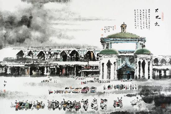陈航 《大巴扎》130 x 191cm