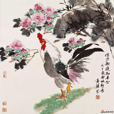 《信步秋庭》68cm×68cm