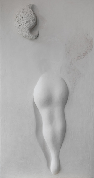 ? Olga Rudenko， 之间 #8， 2017， 水泥， 粉彩， 175.9  x 99 x 10 cm