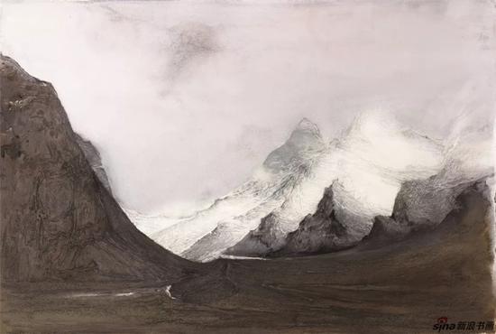 《雪山》纸本色粉101cmx151cm2018年