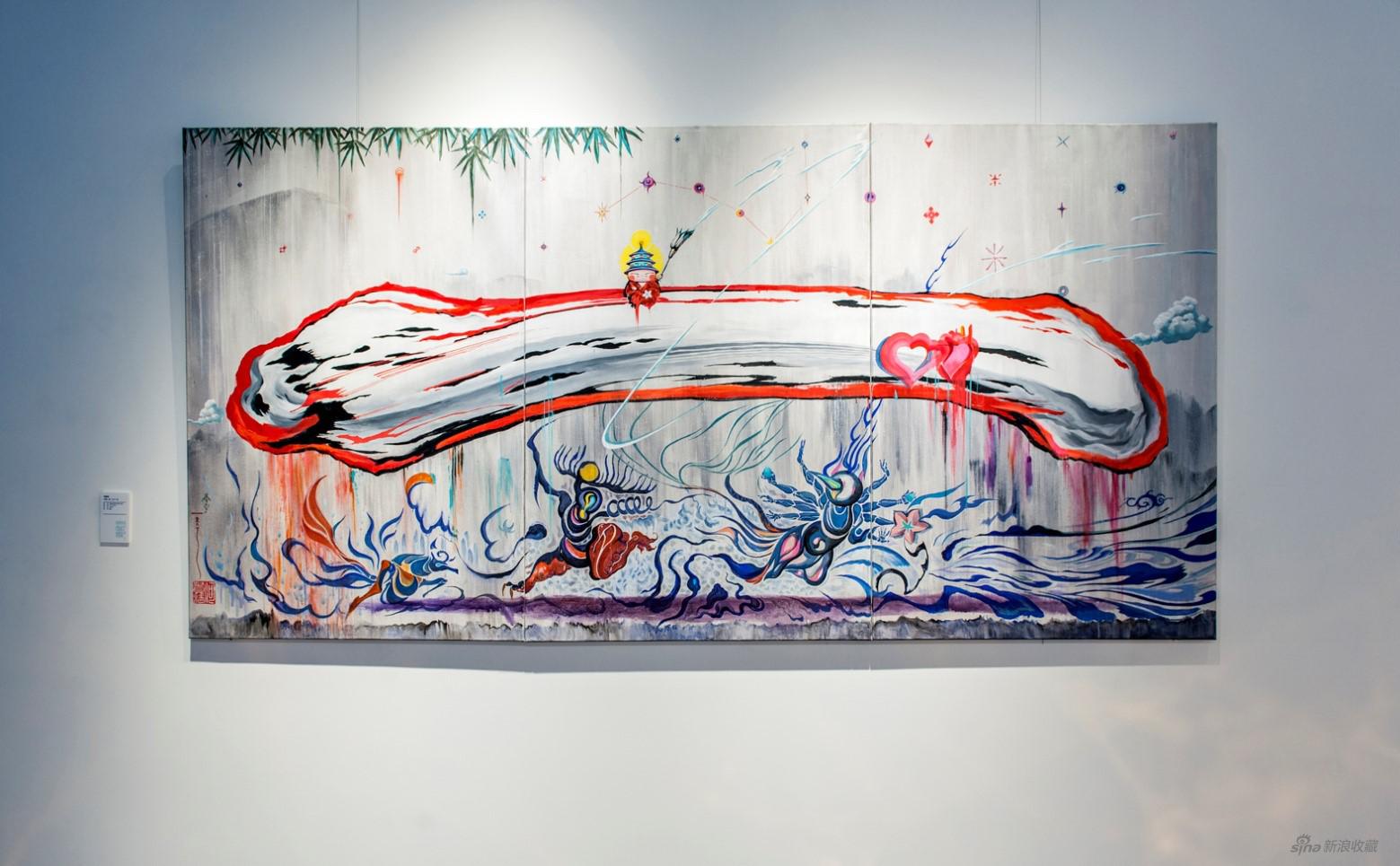 华夏一家 江山一统 ，何贵清， 150 cm×300cm，2020年