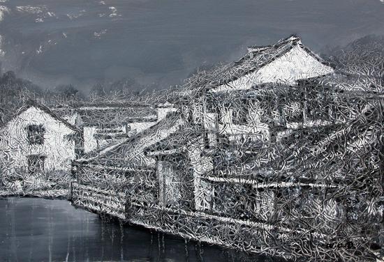 江南-切片系列-159 53x77cm 纸本油画 2017