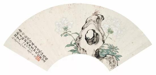 居巢 花卉草虫 　　设色纸本 镜框 　　18×52cm