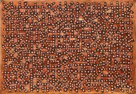陈墙,《Work 2000 -7》,2000 年,纸本油画 Oil on paper,55 x 79 cm 艺术家和阿拉里奥画廊 Artist and ARARIO GALLERY