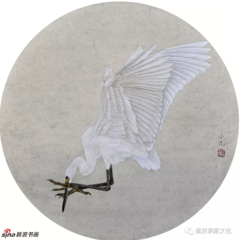 一鹭顺风——小白鹭 41cm×41cm